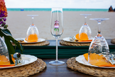 The Pink Rose Champagne Flute™ Embellished with Swarovski Crystals in the Stem
